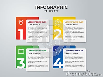 Infographic element with 4 points or numbering Vector Illustration