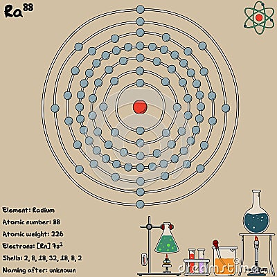 Infographic of the element of Radium Vector Illustration