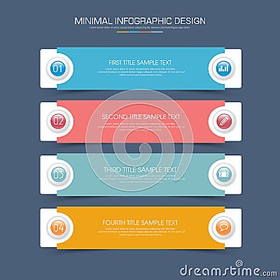 Infographic Elements with business icon on full color background process or steps and options workflow diagrams,vector design Vector Illustration