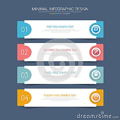 Infographic Elements with business icon on full color background process or steps and options workflow diagrams,vector design Cartoon Illustration