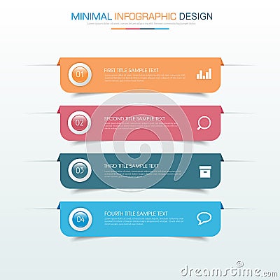 Infographic Elements with business icon on full color background process or steps and options workflow diagrams,vector design Vector Illustration