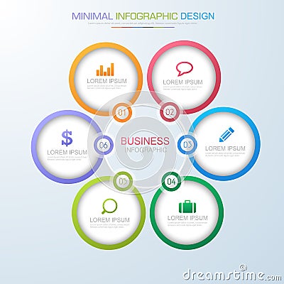 Infographic Elements with business icon on full color background process or steps and options workflow diagrams,vector design Cartoon Illustration