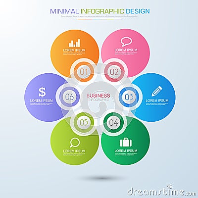 Infographic Elements with business icon on full color background process or steps and options workflow diagrams,vector design Cartoon Illustration