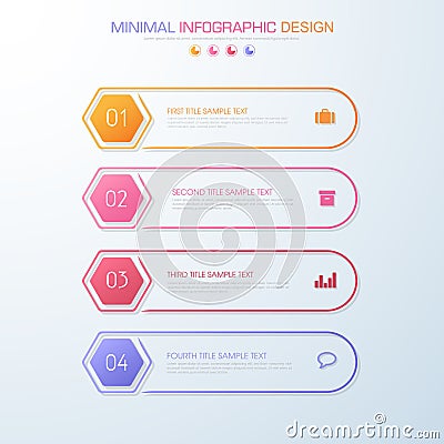 Infographic Elements with business icon on full color background process or steps and options workflow diagrams,vector design Vector Illustration