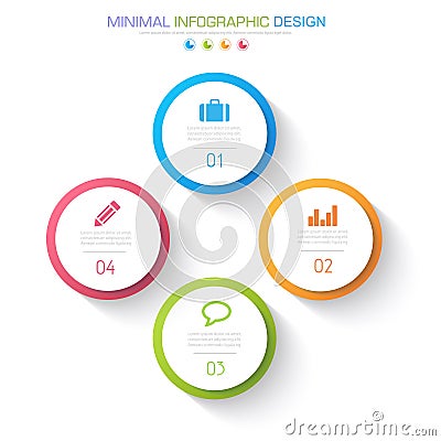 Infographic Elements with business icon on full color background process or steps and options workflow diagrams,vector design Cartoon Illustration