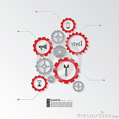 Infographic elements - Cogwheel gear Vector Illustration