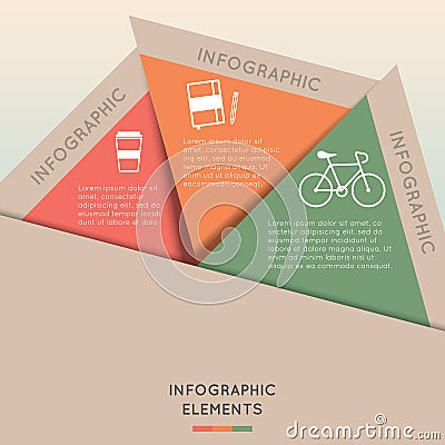 Infographic Elements Colorful Triangle Vector Illustration