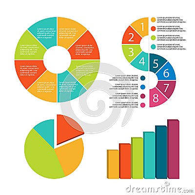 Infographic Elements decorated in different colors. Stock Photo