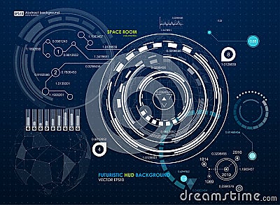 Infographic elements. futuristic user interface HUD. Abstract background with connecting dots and lines. Connection Vector Illustration