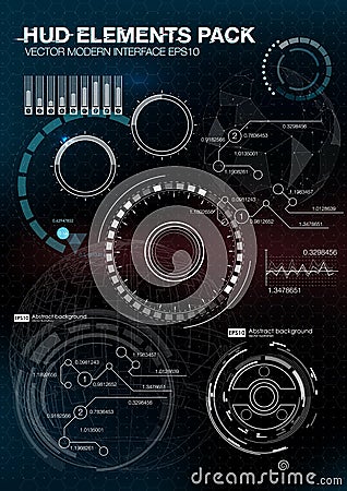Infographic elements. futuristic user interface HUD UI UX. Abstract background with connecting dots and lines Vector Illustration