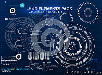 Infographic elements. futuristic user interface HUD UI UX. Abstract background with connecting dots and lines Vector Illustration