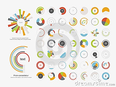 Infographic Elements.Pie chart set icon. Vector Illustration