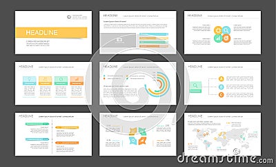 Infographic elements for presentation templates. Vector Illustration