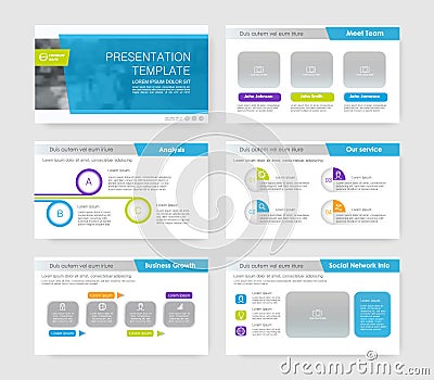 Powerpoint presentation template background. Vector Illustration