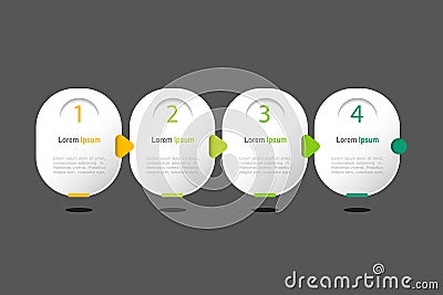 infographic element template, business concept with 4 steps, white oval frame design for workflow layout, diagram, annual report Vector Illustration