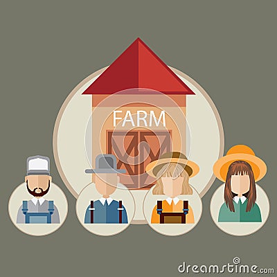 Infographic of farm occupations. Vector illustration decorative design Vector Illustration