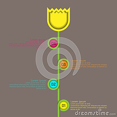 Infographic Flow Chart Flower Tulip Vector Illustration