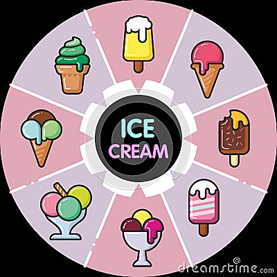 Infographic food icons_ice cream Vector Illustration