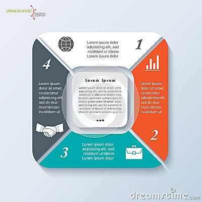 Infographic with four segments Stock Photo