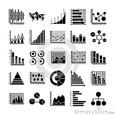 Infographic Glyph Icons Stock Photo