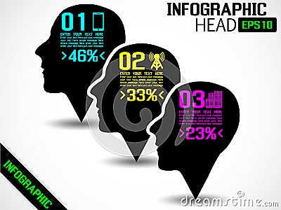 Infographic head new style Vector Illustration