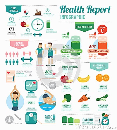 Infographic health sport and Wellness template design . concept Vector Illustration