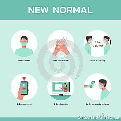 Infographic new normal concept vector illustration Vector Illustration