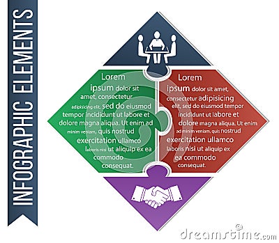 Infographic illustration. Business concept vector included integrated icons of competence and bargain. Vector Illustration