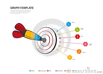 Infographic illustration vector background colorful dartboard Vector Illustration