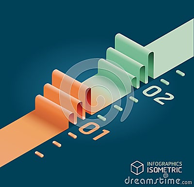 Infographic isometric graph / can be used for infographics Vector Illustration