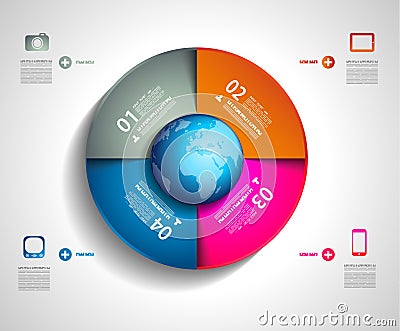 Infographic layout template with world maps. Stock Photo