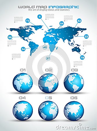 Infographic layout template with world maps. Stock Photo