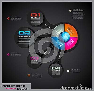 Infographic layout template with world maps. Stock Photo