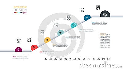 7 levels of infographic design that can be applied to many ideas for thinking Vector Illustration