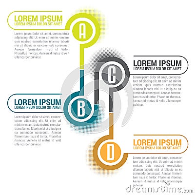 Infographic line with ABCD labels and place for text Stock Photo