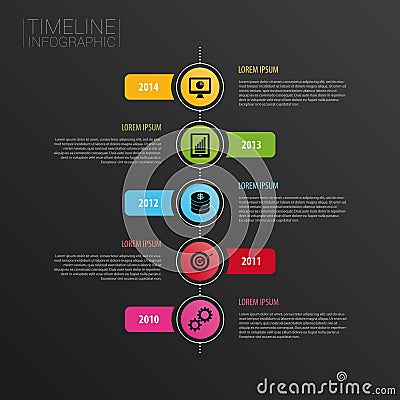 Infographic modern horizontal timeline design template. Icons Vector Illustration