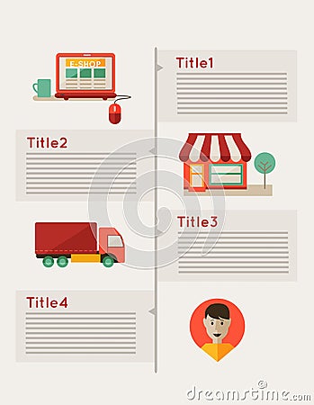 Infographic, online shopping, eshop, flat design Vector Illustration