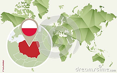 Infographic for Poland, detailed map of Poland with flag Vector Illustration