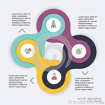 Infographic for presentation. Can be used for website layout vector, numbered banners, diagram.. Vector Illustration