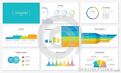 Infographic presentation slide templates and vector brochures Vector Illustration