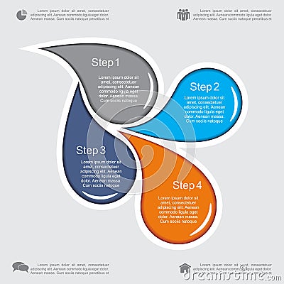 Infographic report template with drops. Vector Vector Illustration