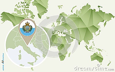 Infographic for San Marino, detailed map of San Marino with flag Vector Illustration