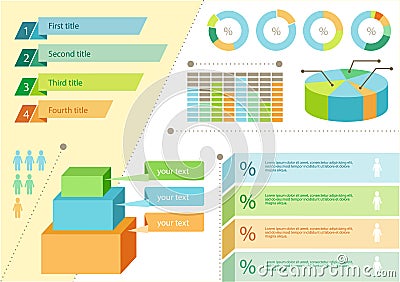 Infographic Set Flat Design Business Vector Illustration