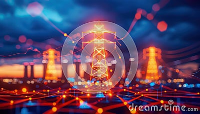 Smart Voltage Balancing in Microgrid Systems Enhancing Efficiency and Reliability with Innovative Technology Stock Photo