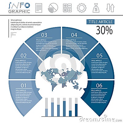 Infographic showing data statistics on the world Vector Illustration