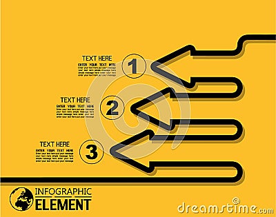 Infographic simple line style template with steps parts options arrow Vector Illustration