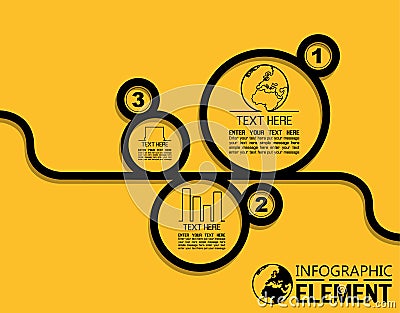 Infographic simple line style template with steps parts options Vector Illustration