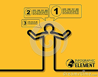 Infographic simple template with steps parts options element icon man Vector Illustration