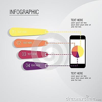 Infographic smartphone data Stock Photo