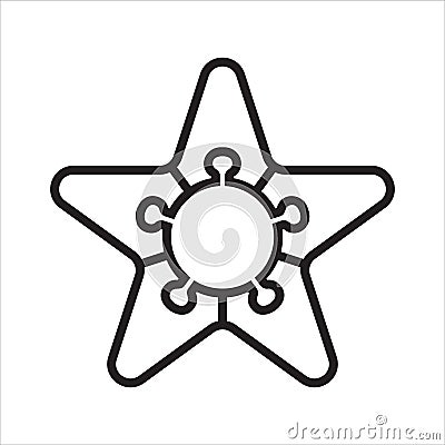 Infographic star step jigsaw line icon vector Vector Illustration